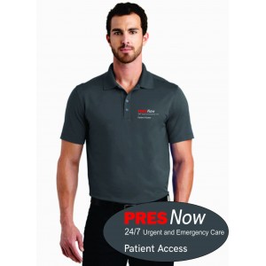 PRES Now Patient Access Mens Grey Metro Polo